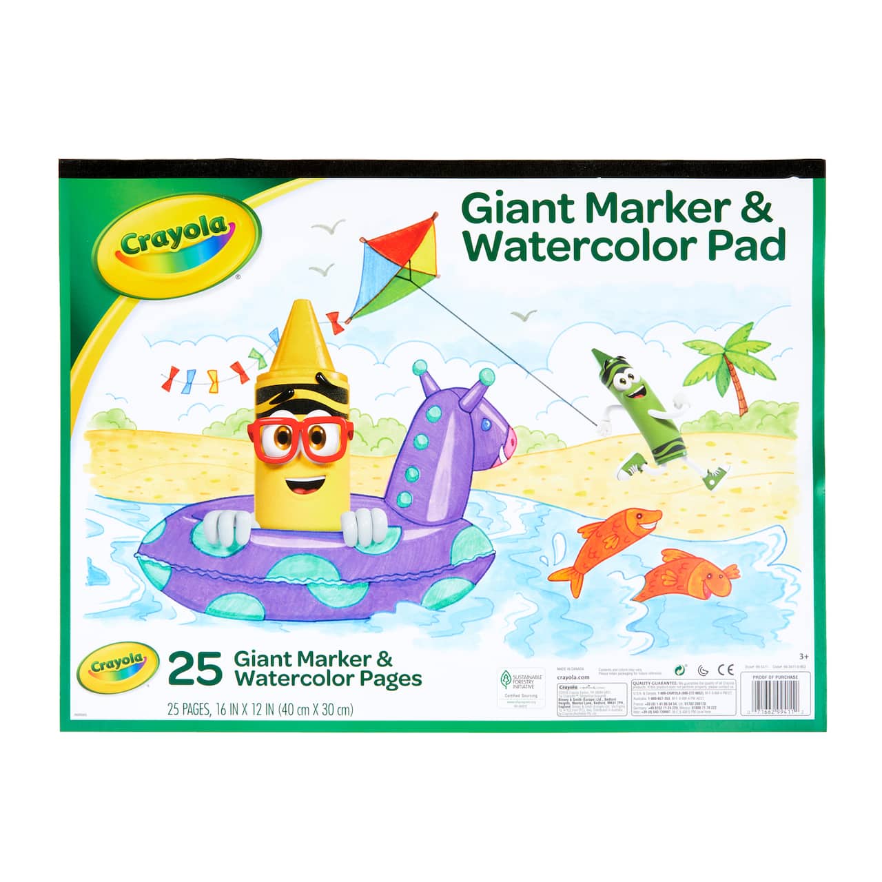 12 Pack: Crayola® Giant Marker & Watercolor Pad